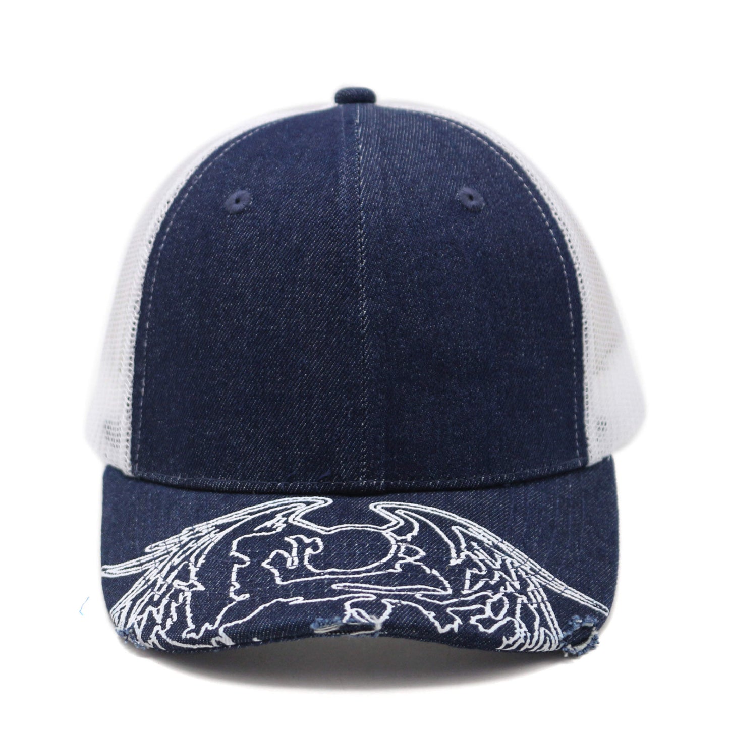 Distressed Denim Trucker Cap