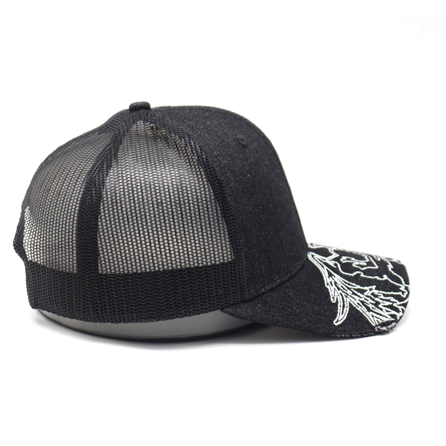 Distressed Denim Trucker Cap